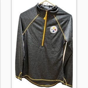 Pittsburg Steelers Football Womens 3 Quarter Zip Long Sleeve Top